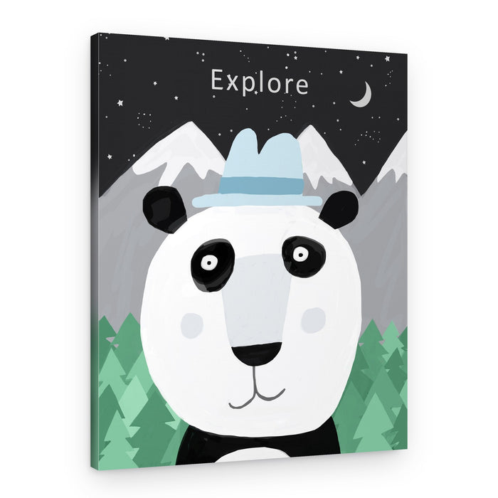 Panda Explore Night Sky – Canvas Print