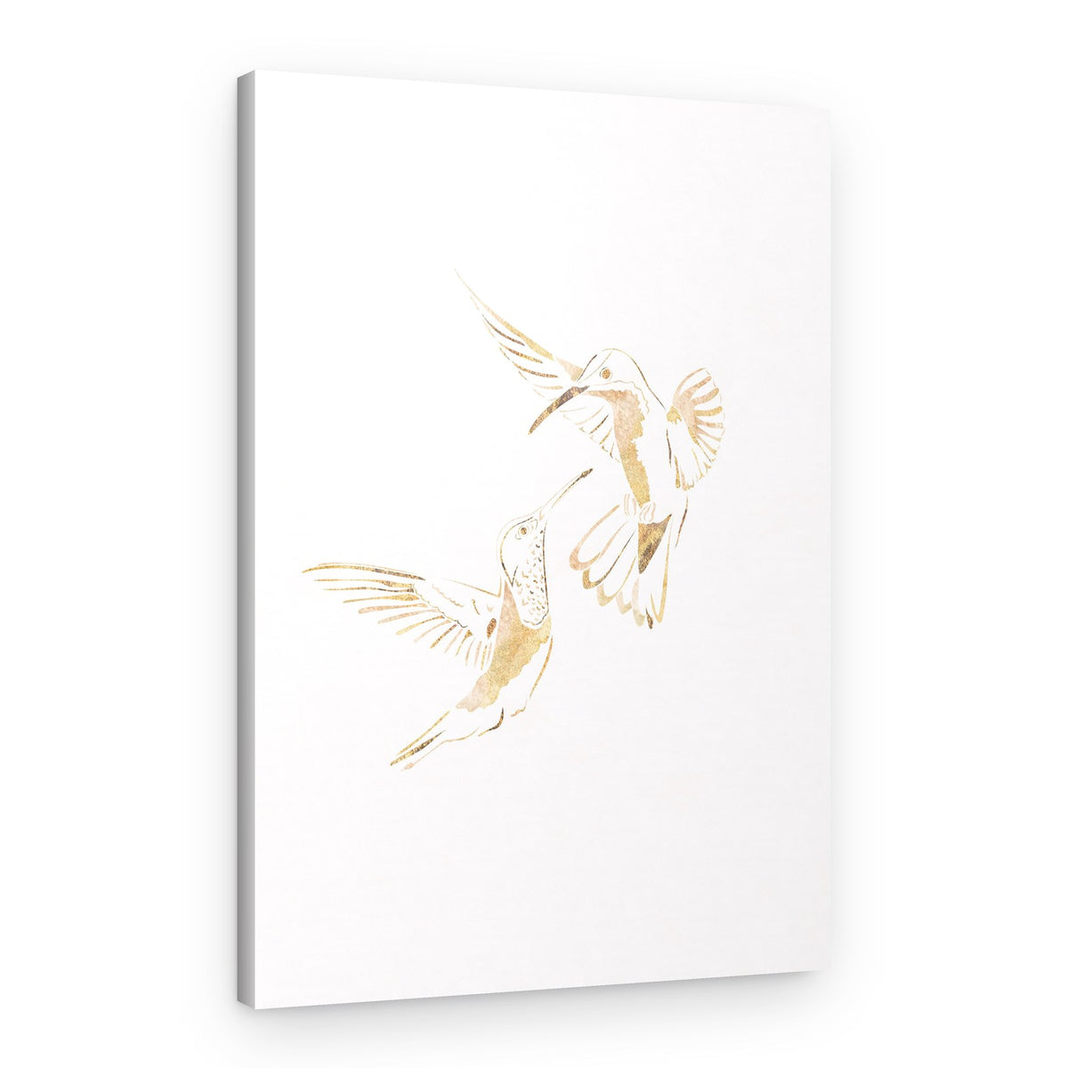 Golden Hummingbirds Flight – Canvas Print