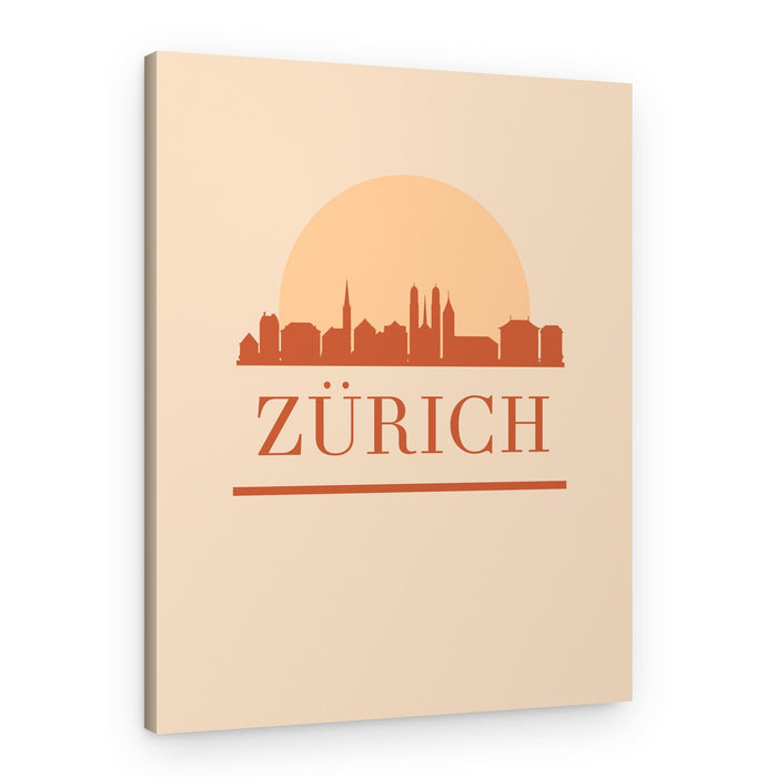 Zurich City Silhouette – Canvas Print