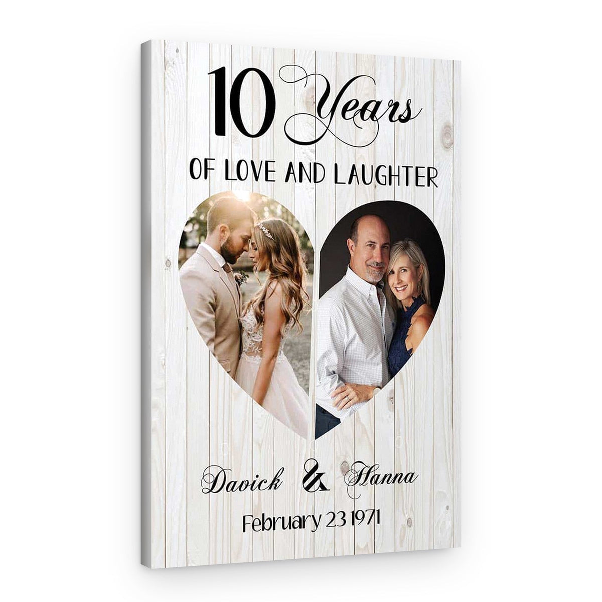 “10 Years of Love and Laughter” Photo Custom Canvas Print – Canvas Print – Design A