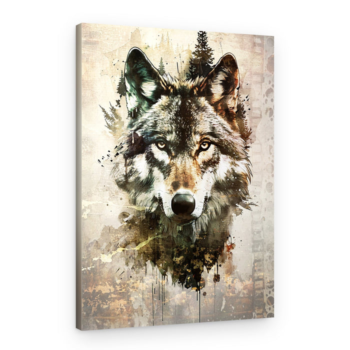 Majestic Wolf Gaze – Canvas Print