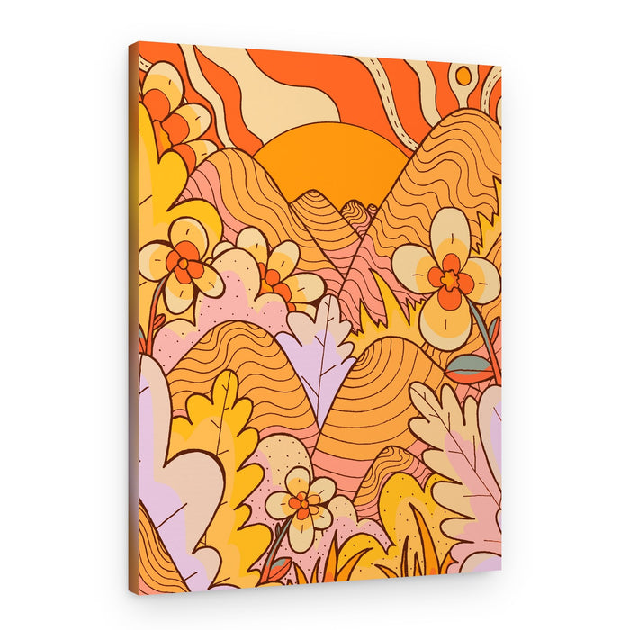 Groovy Sunset Landscape – Canvas Print