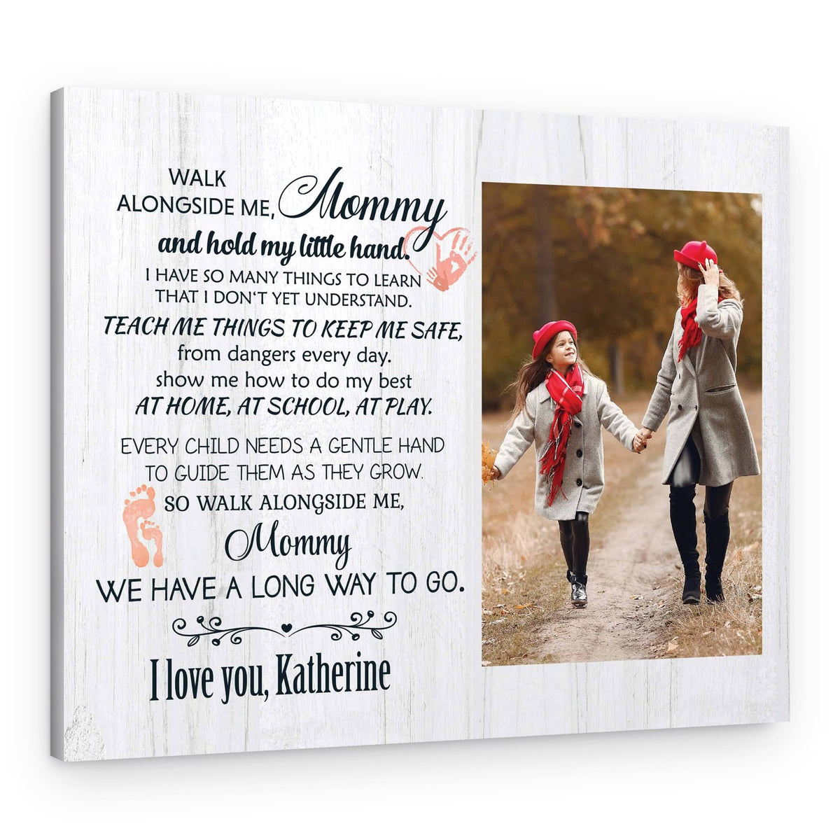 Walk With Me Mama Poem Custom Canvas Print – Canvas Print