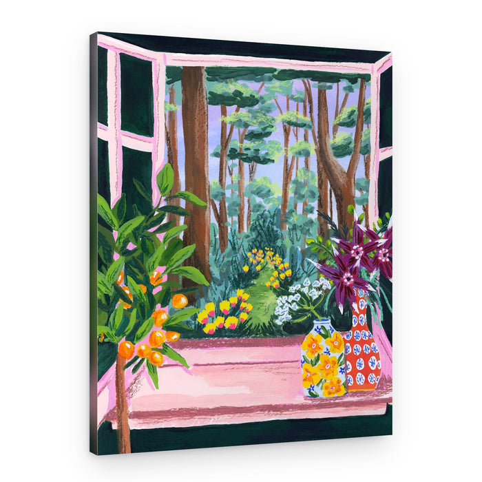 Vibrant Window Garden – Canvas Print