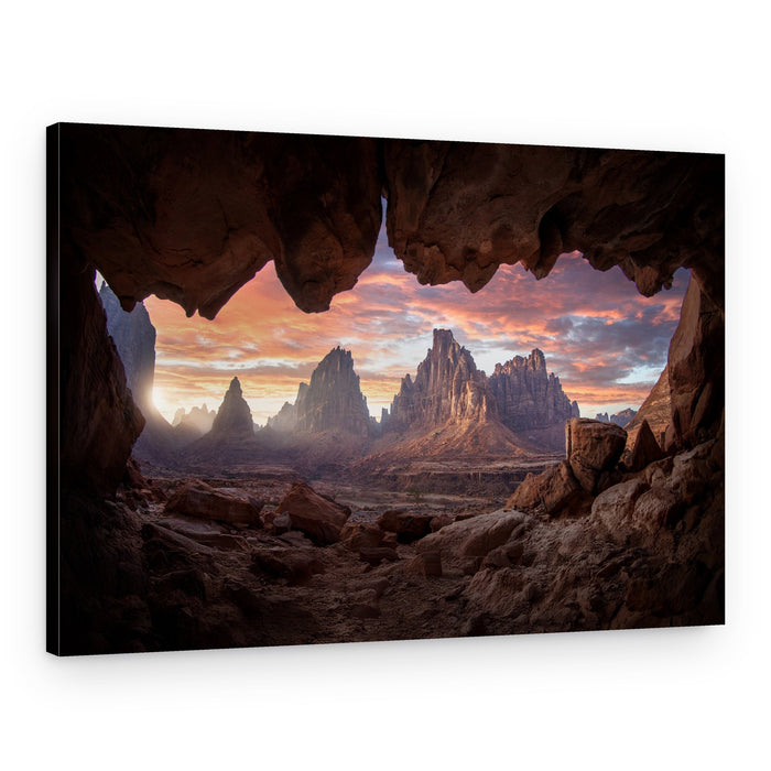 Desert Cave Sunset – Canvas Print