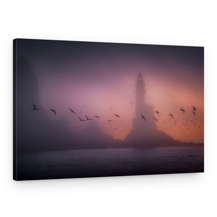 Twilight Lighthouse Flight – Canvas Print