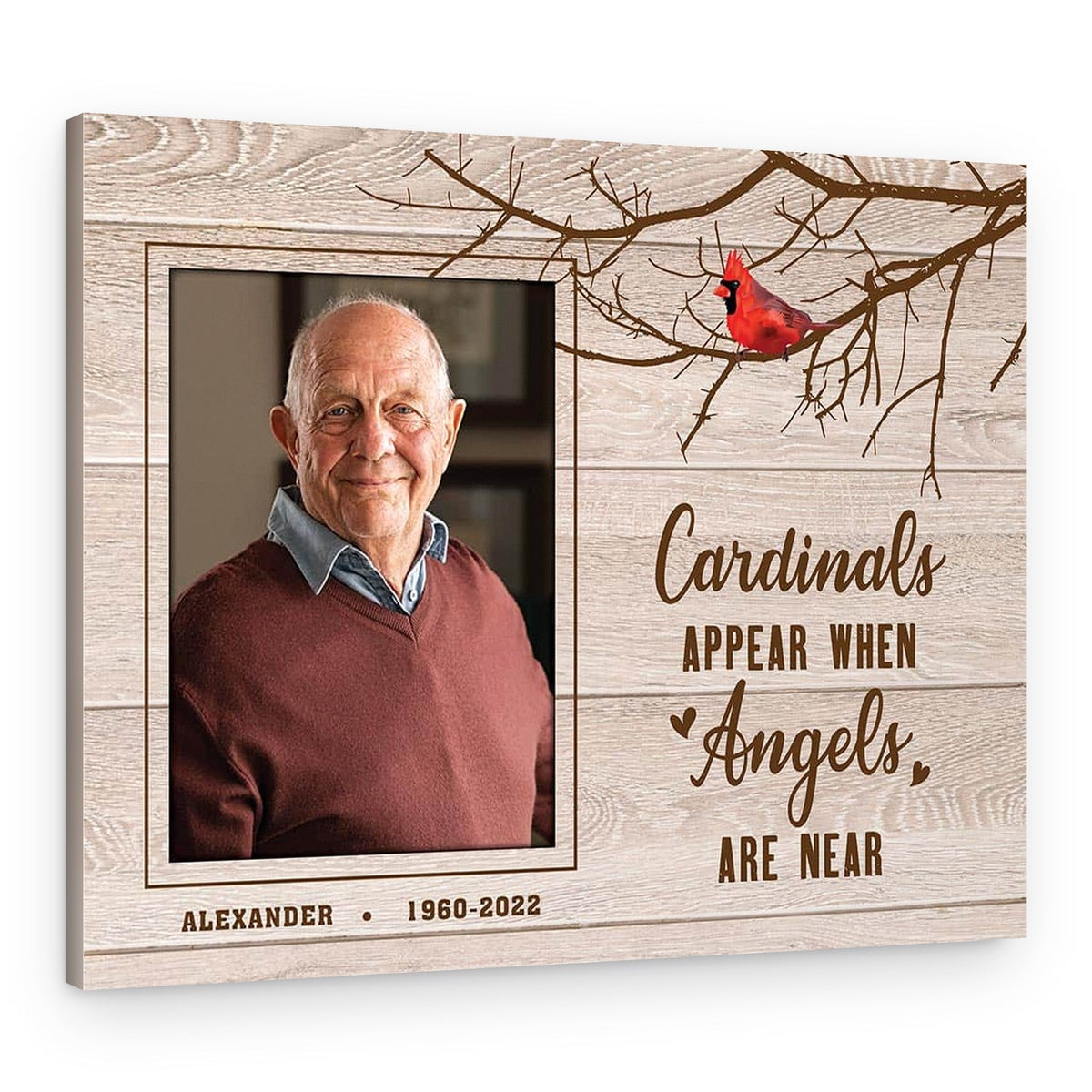Cardinals Appear When Angels Are Near Photo Canvas Print Sign – Canvas Print
