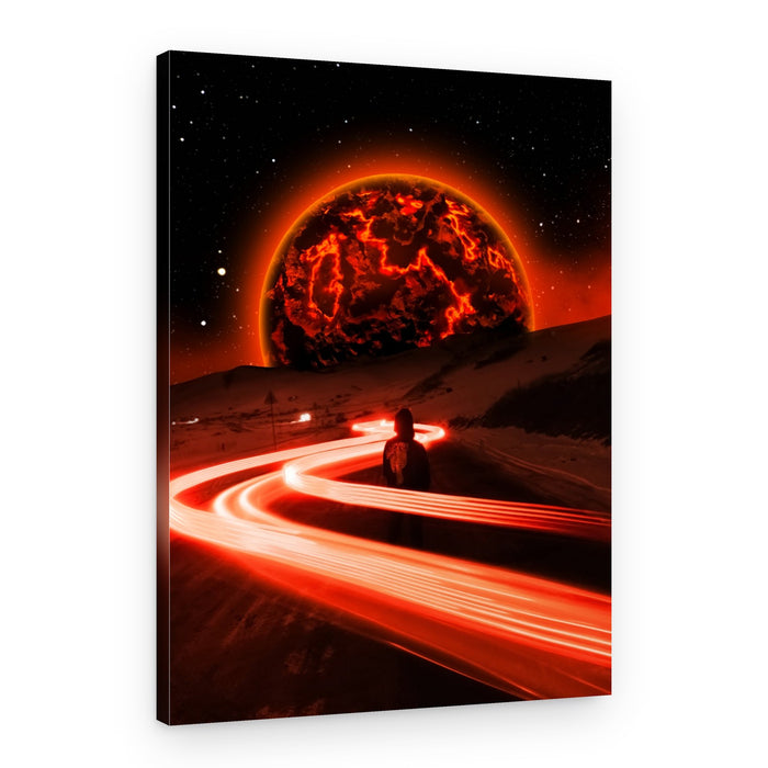 Fiery Planet Journey – Canvas Print