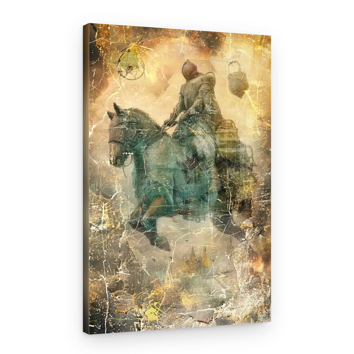 Distressed Equestrian Knight – Canvas Print