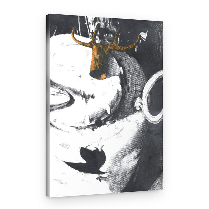 Mysterious Antlered Figure – Canvas Print