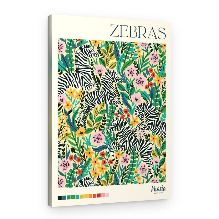 Vibrant Jungle Zebras – Canvas Print