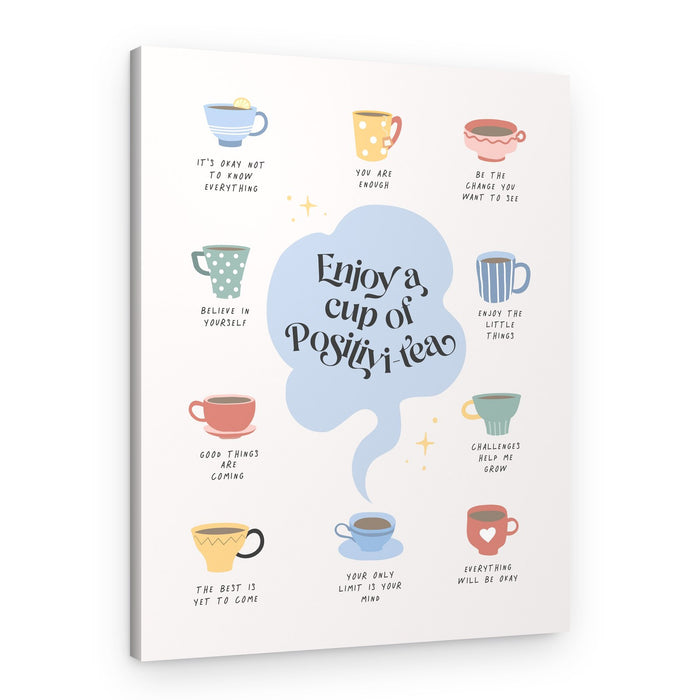 Positivi-Tea Cups – Canvas Print