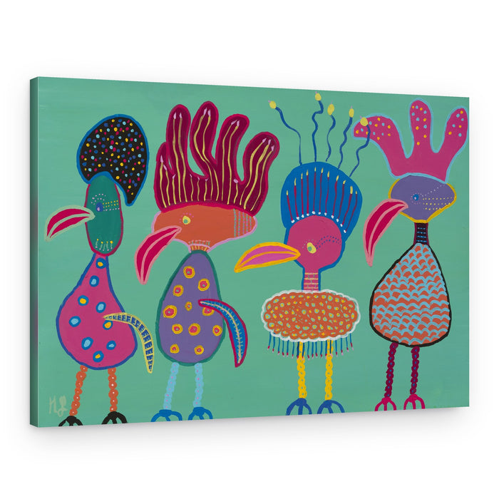Colorful Fantasy Birds – Canvas Print