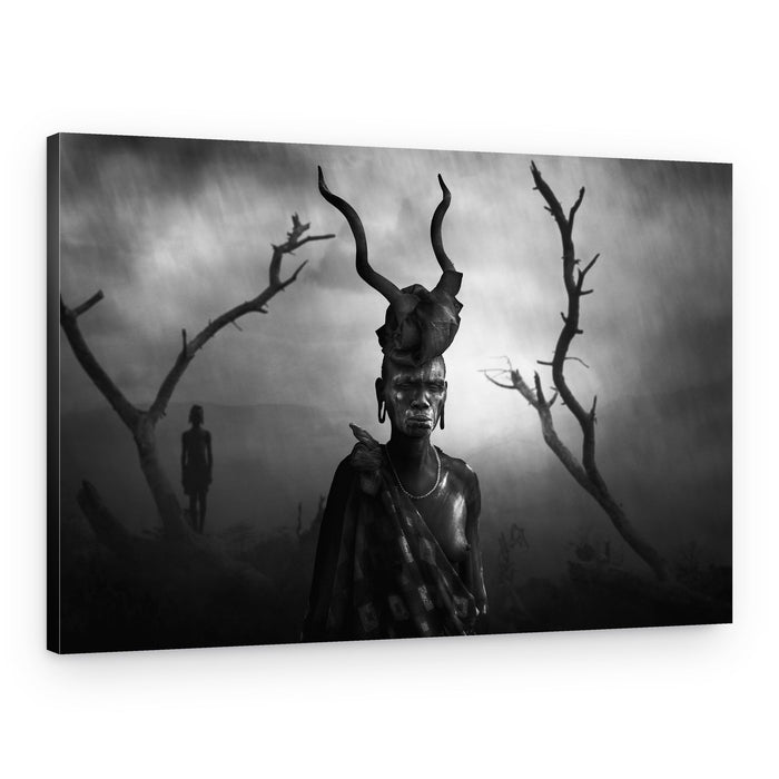 Shaman With Horned Skull – Canvas Print