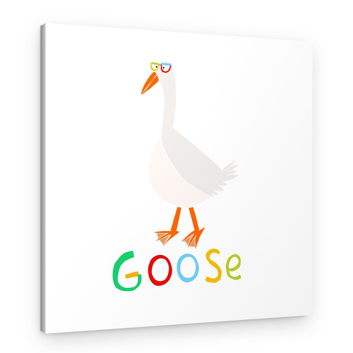 Whimsical Goose With Glasses – Canvas Print