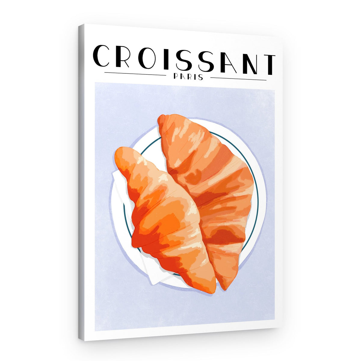Golden Parisian Croissants – Canvas Print
