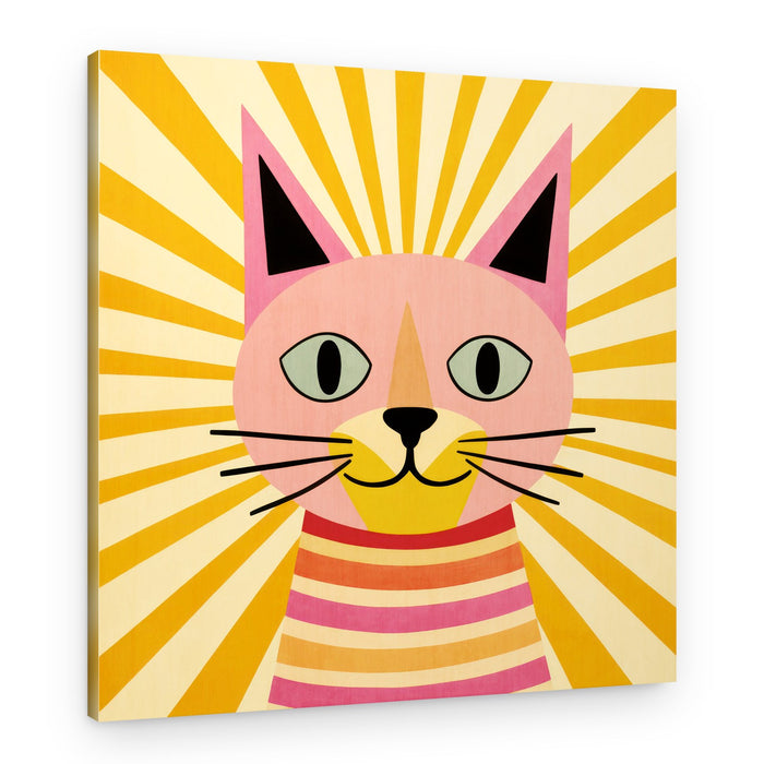 Smiling Retro Cat – Canvas Print