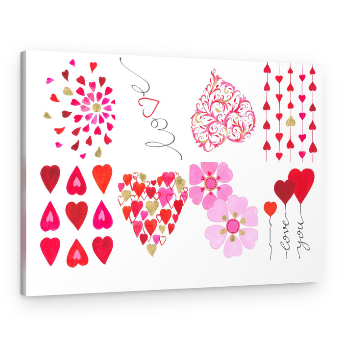 Hearts and Blooms – Canvas Print