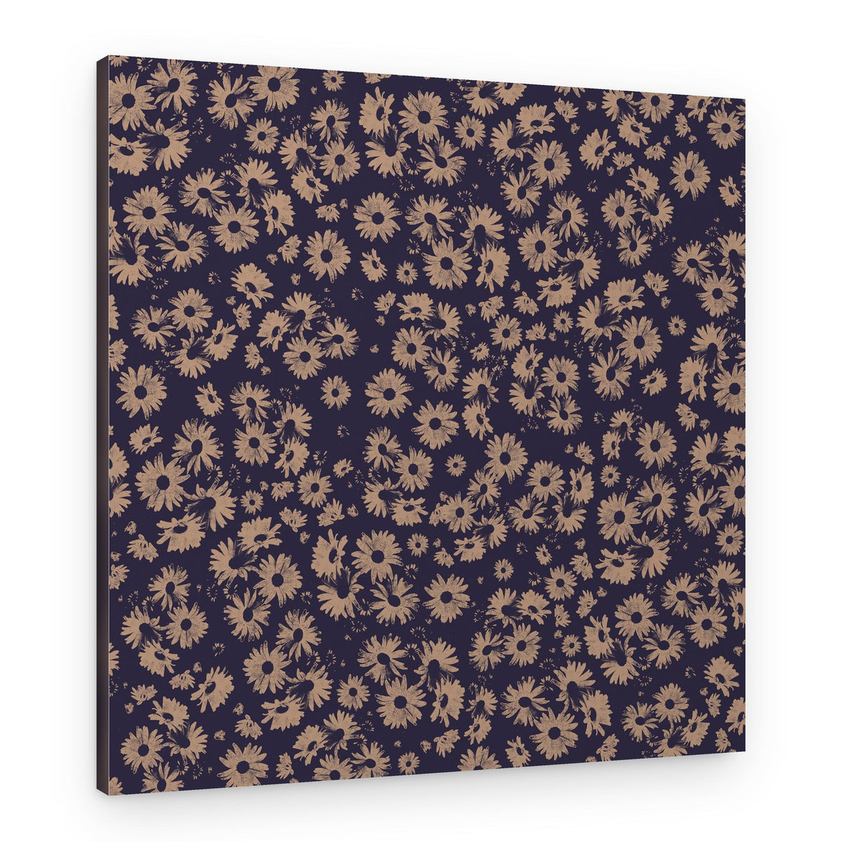 Dark Floral Daisies – Canvas Print