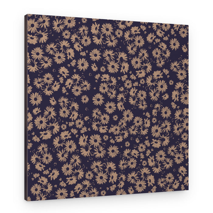 Dark Floral Daisies – Canvas Print