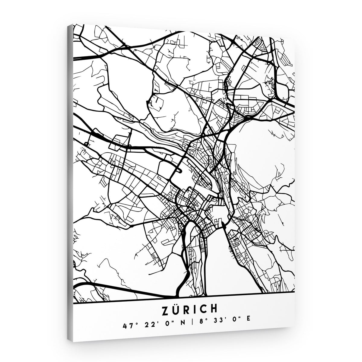 Zurich City Map – Canvas Print