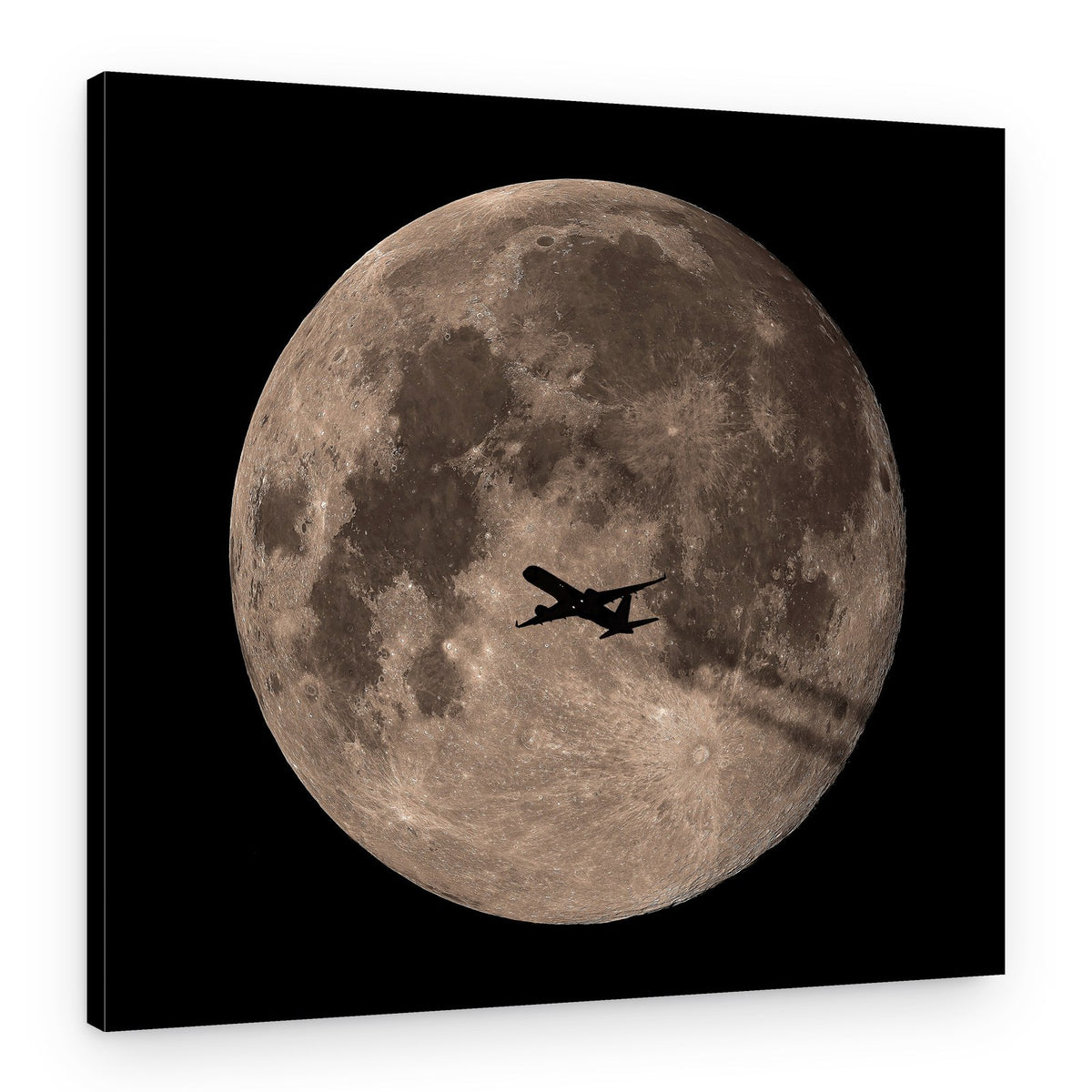Dramatic Moon Flight – Canvas Print