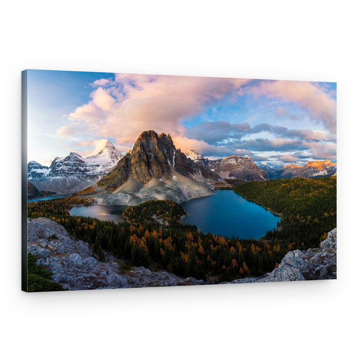 Golden Autumn Mountain Lake – Canvas Print