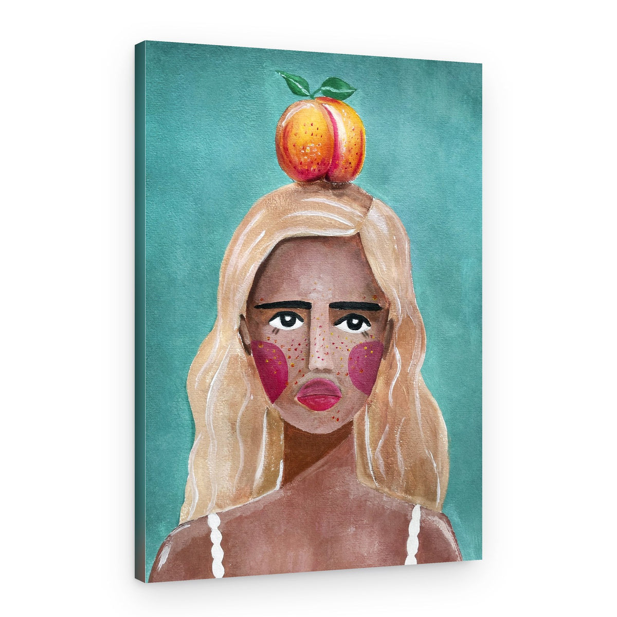 Woman With Peach – Canvas Print