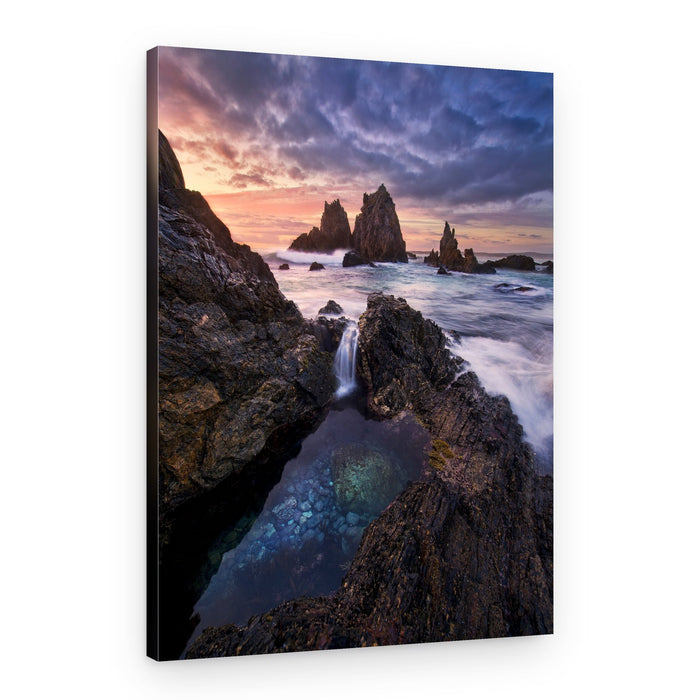 Twilight Coastal Falls – Canvas Print