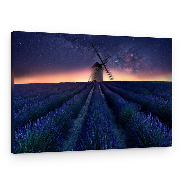 Starry Lavender Windmill – Canvas Print