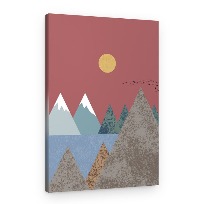 Minimalist Mountain Sunset – Canvas Print