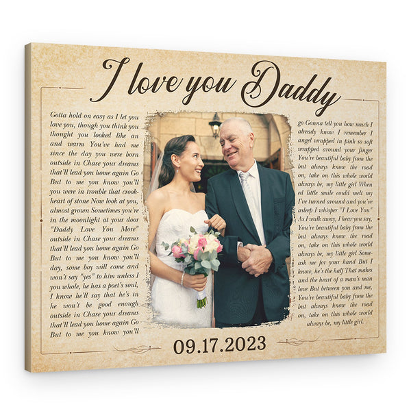 Father Of The Bride Song Lyrics Custom Canvas Print