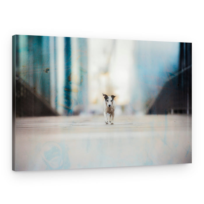 Playful Puppy Running – Canvas Print