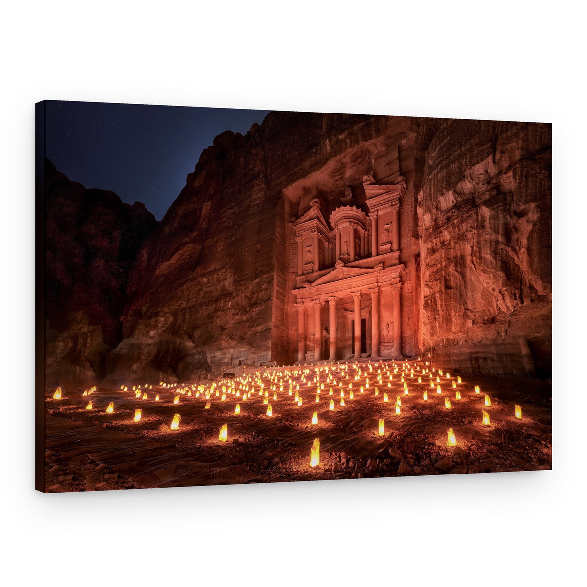Candlelit Petra Treasury – Canvas Print