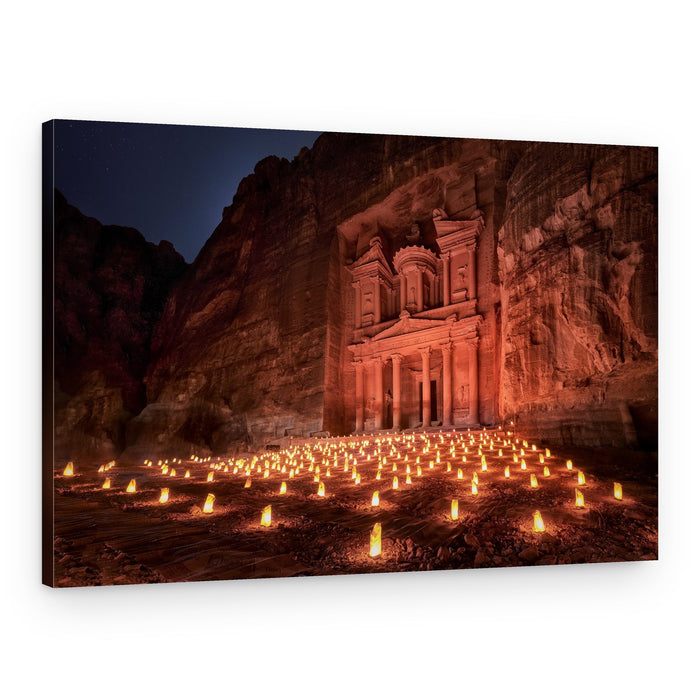 Candlelit Petra Treasury – Canvas Print