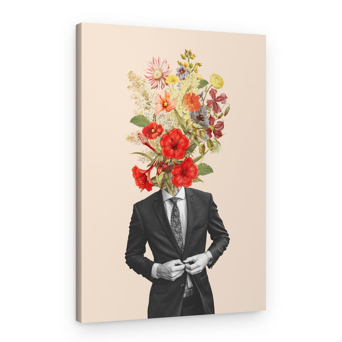 Man In Red Flowers – Canvas Print