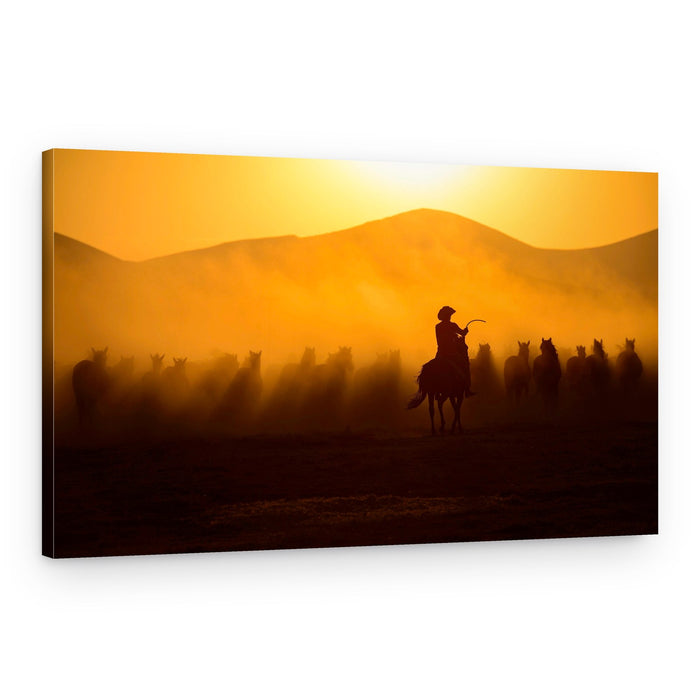 Sunset Wild Horses – Canvas Print