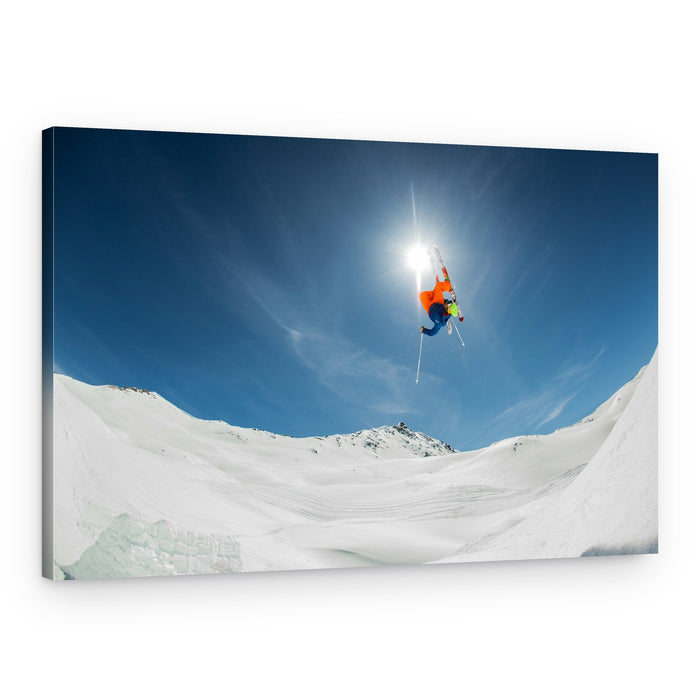Skier in Flight – Canvas Print