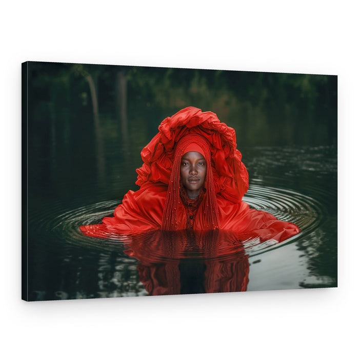 Mystic Red Water Figure – Canvas Print