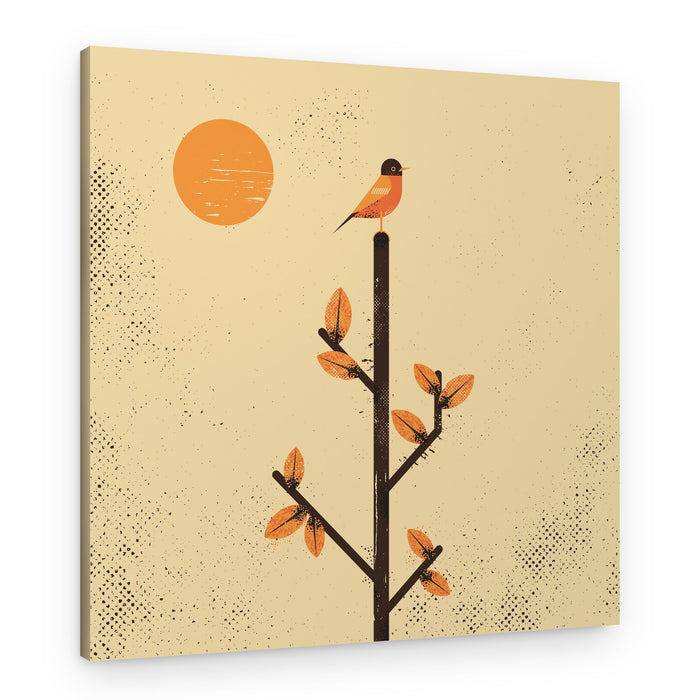 Autumn Robin Sun – Canvas Print