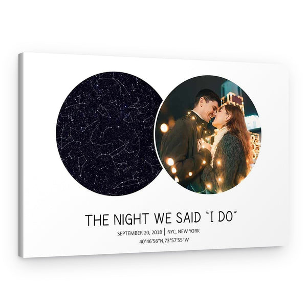 The Night We Said I Do Custom Star Map and Photo Canvas Print