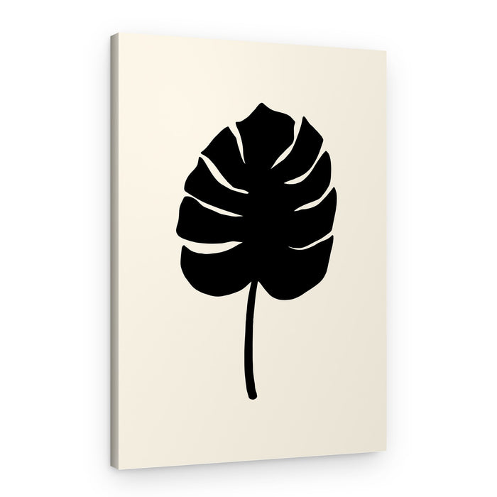 Black Monstera Leaf – Canvas Print