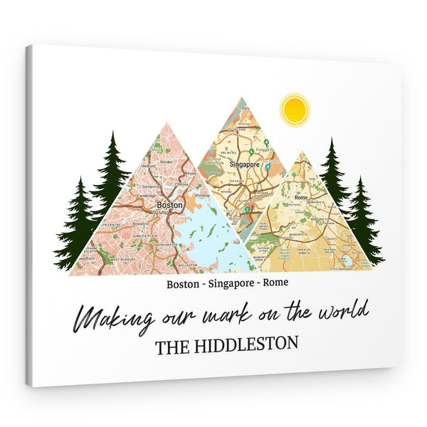 Making Our Mark on the World Custom Map Canvas Print