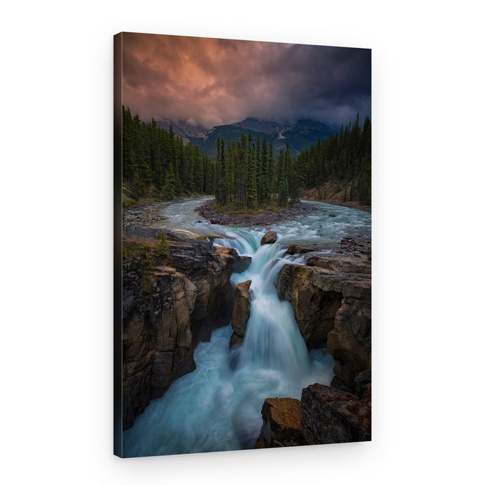 Dramatic Mountain Waterfall – Canvas Print