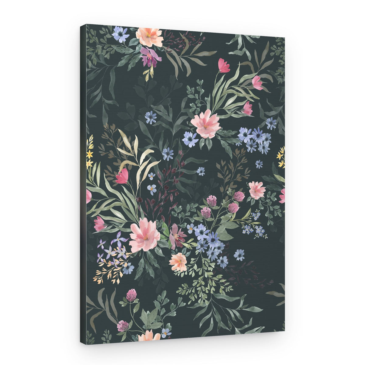 Dark Floral Garden – Canvas Print