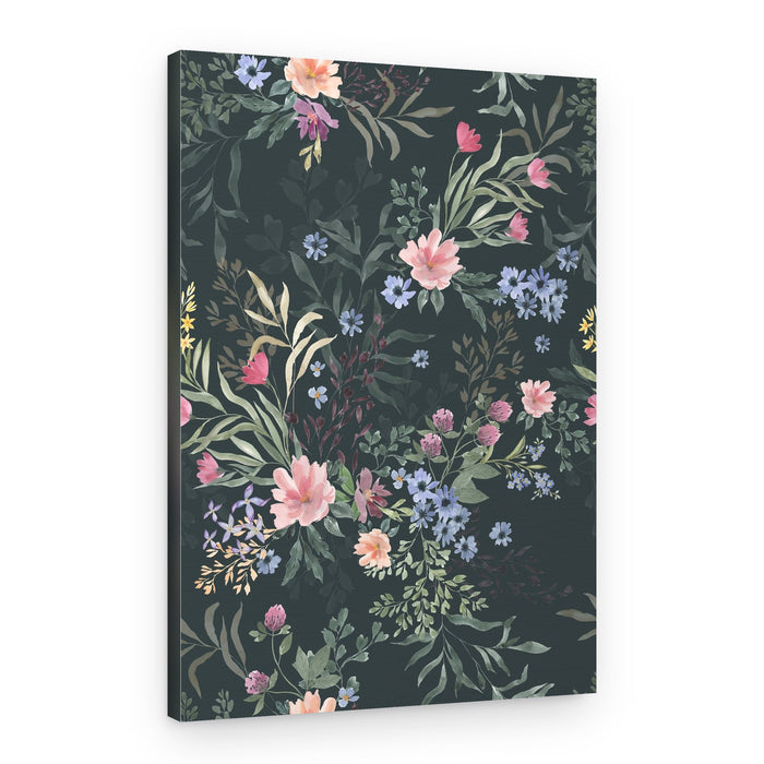 Dark Floral Garden – Canvas Print