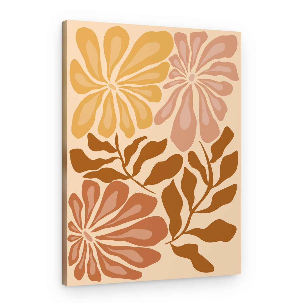 Boho Floral Earth Tones – Canvas Print