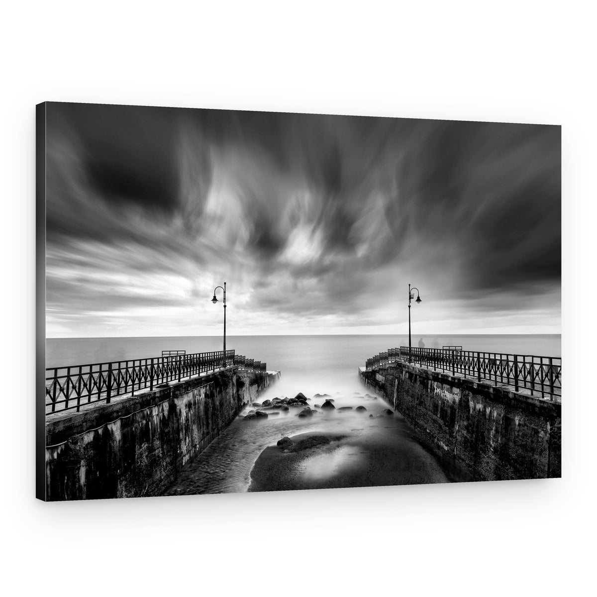 Dramatic Pier Ocean View – Canvas Print