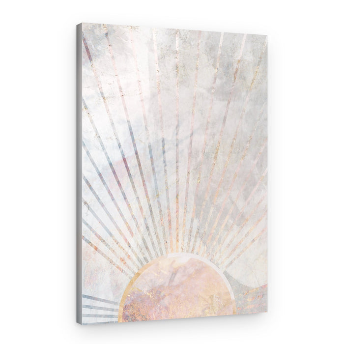 Blush Sunrise Rays – Canvas Print
