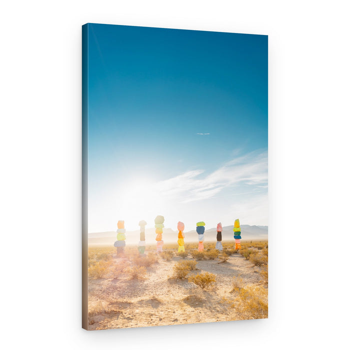 Vibrant Desert Stone Stacks – Canvas Print